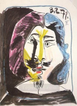 パブロ・ピカソ Painting - 銃士の肖像 1971 キュビズム パブロ・ピカソ